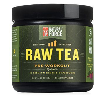 Natural Pre Workout Powder, Raw Tea Original Flavor – Best Metabolism Booster for Men and Women Made from 15 Premium Herbs and Superfoods *No Jitters Energy Supplement* by Natural Force, 4.16 Ounce