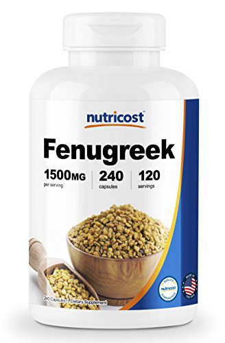 Nutricost Fenugreek Seed 1500mg, 240 Capsules - Gluten Free, Non-GMO, 750mg Per Capsule