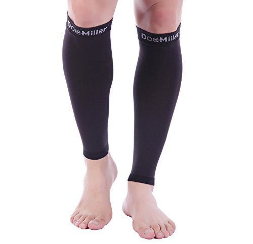 Doc Miller Premium Calf Compression Sleeve 1 Pair 20-30mmHg Strong Calf Support Graduated Pressure for Sports Running Muscle Recovery Shin Splints Varicose Veins Plus Size (Black, 3X-Large)