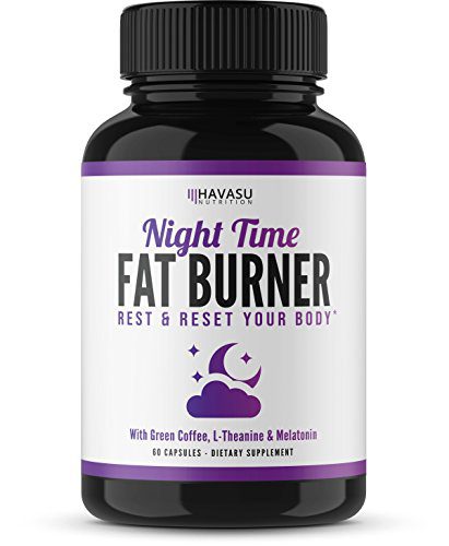 Night Time Weight Loss Pills and Appetite Suppressant - White Kidney Bean Extract, Green Coffee Bean Extract, L-Theanine, L-Tryptophan, Melatonin- Stimulant Free PM Fat Burner & Metabolism Stabilizer