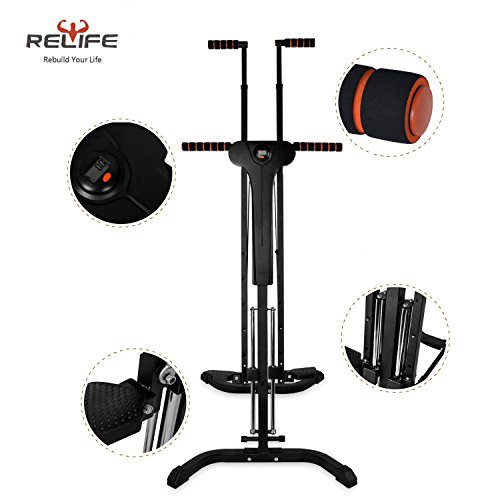RELIFE REBUILD YOUR LIFE Vertical Climber for Home Gym Folding Exercise Cardio Workout Machine