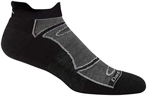 Darn Tough Men's Merino Wool No-Show Ultra-Light Cushion Athletic Socks, Black/Gray, Large