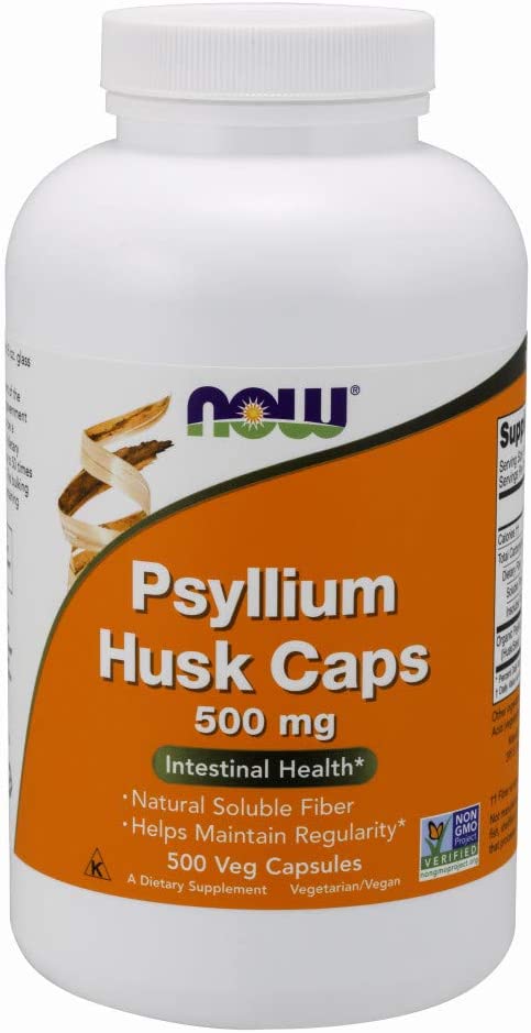 NOW Psyllium Husk Fiber Supplement Capsules