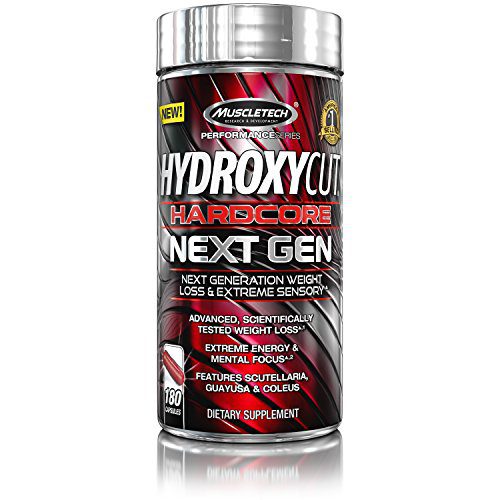 MuscleTech Hydroxycut Hardcore Next Gen, Scientifically Tested Weight Loss and Energy, Weight Loss Supplement, 180 Capsules