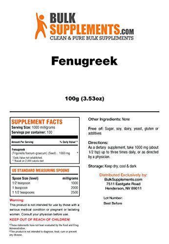 BulkSupplements Pure Fenugreek Powder (100 grams)