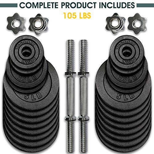 Yes4All 105 lbs Adjustable Cast Iron Dumbbells - ²DWP2Z