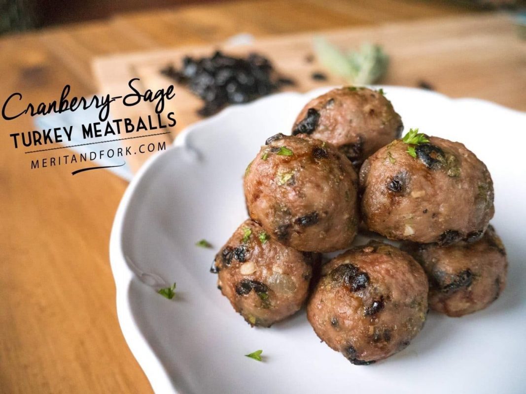 Cranberry-Sage Turkey Meatballs