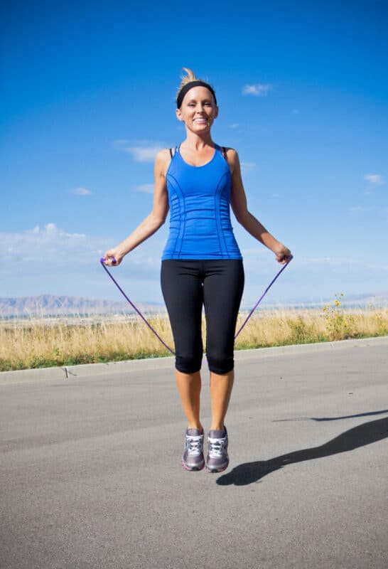 exercising with jump rope