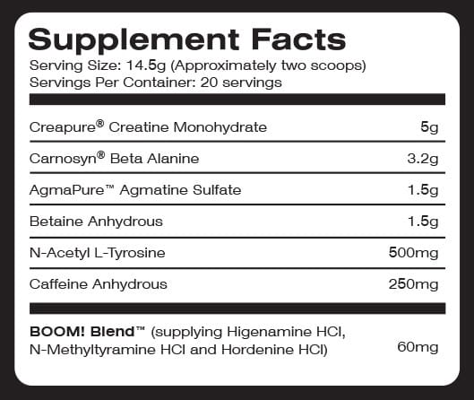 MTS Nutrition Clash Ingredients