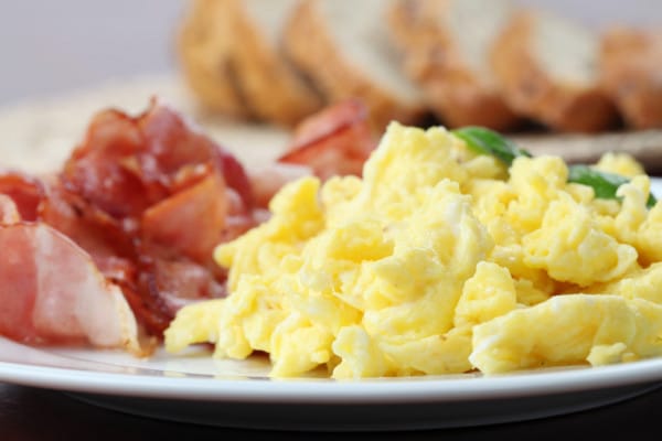scrambled eggs and bacon