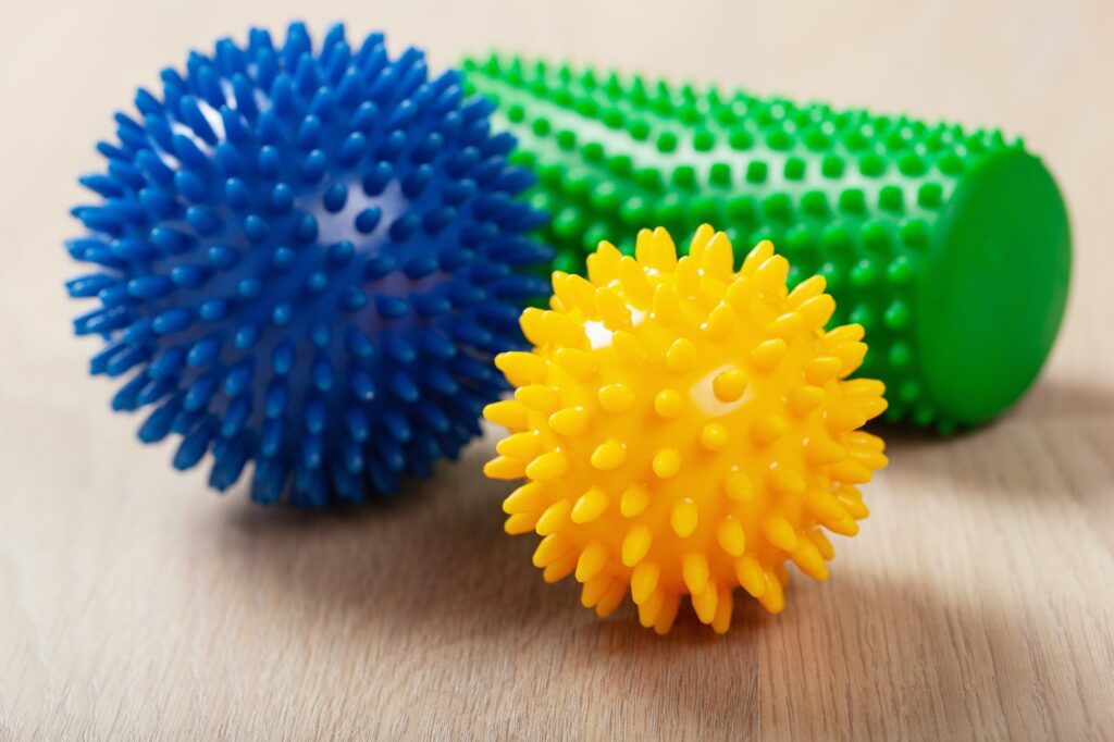 massage balls and other tools can help improve range of motion